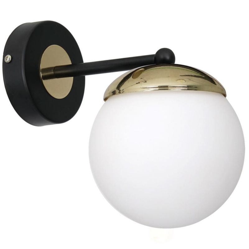 Kinkiet ścienny Milagro Sparta czarno-złoty-biały 1 x E14 x 40W IP20 wym: 17 x 17 x 24 cm - 1 szt.