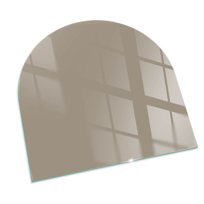 Szklana Podkładka Pod Kominek Półowalny Wallfluent 100x100 cm Naturalny brąz 1 szt.