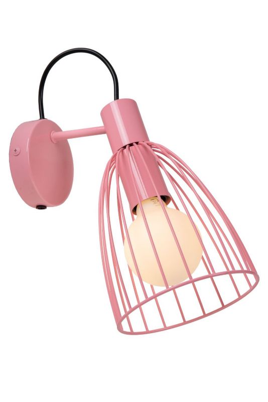 Kinkiet ścienny Lucide Macarons różowy styl retro 1 x E27 x 40W IP20 wym: 29 x 15 x 19,5 cm - 1 szt.