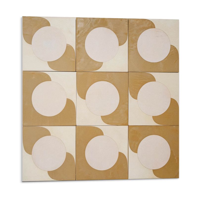 Kafelki samoprzylepne Wallfluent 30x30 cm Motyw kół i łuków w geometrycznym stylu 9 szt.