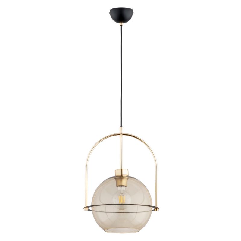 Lampa wisząca Alfa Leria złoto-czarna-bursztynowy wym: 95 x 30,5 x 30,5 cm 1xE27 x 15W 1 szt.