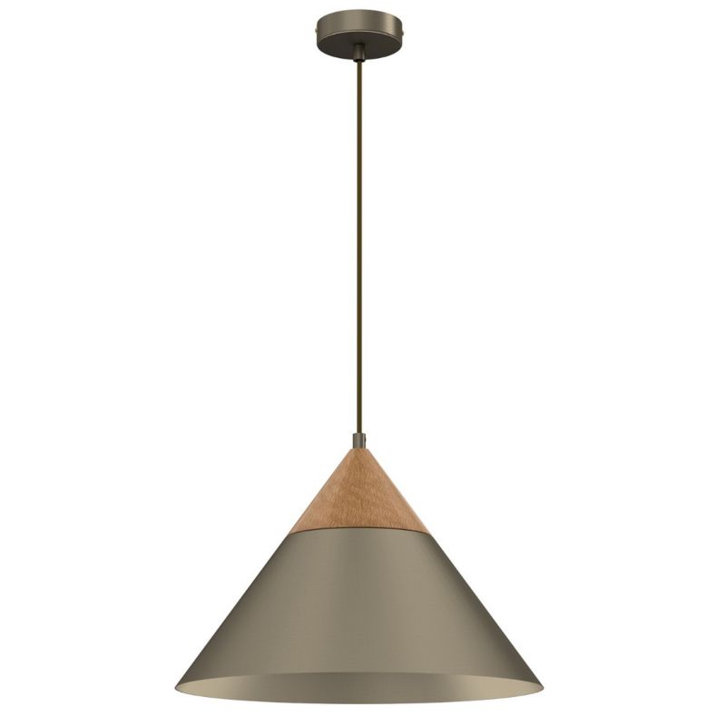 Lampa wisząca Luminex Single tytanowe złoto-jasne drewno wym: 115 x 39 x 39 cm 1xE27 x 15W 1 szt.