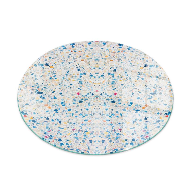 Szklana Podkładka Pod Kominek Okrąg Wallfluent Fi60 cm Abstrakcyjna faktura 1 szt.