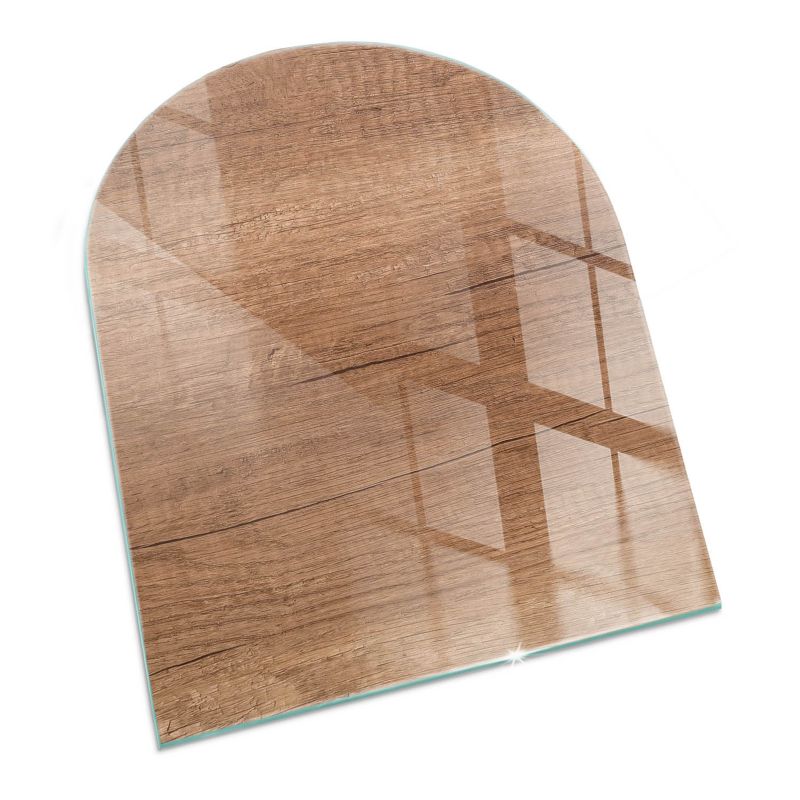 Szklana Podkładka Pod Kominek Półowalny Wallfluent 80x70 cm Naturalna faktura drewna 1 szt.