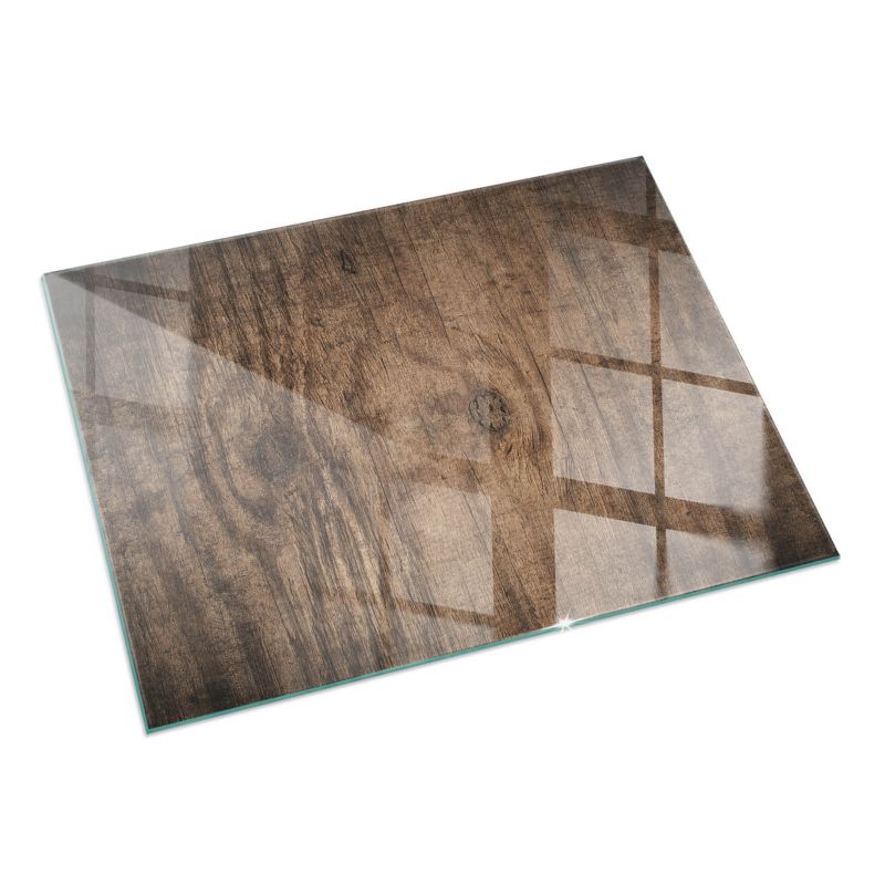 Szklana Podkładka Pod Kominek Prostokąt Wallfluent 60x40 cm Rysunek naturalnych słojów drewna 1 szt.