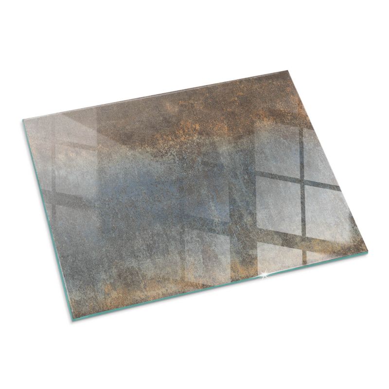 Szklana Podkładka Pod Kominek Prostokąt Wallfluent 80x60 cm Teksturowany wzór abstrakcyjny 1 szt.