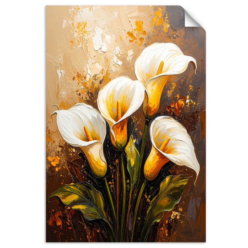Naklejka samoprzylepna Feeby Kalie Białe Kwiaty jak malowane 80x120cm 1szt
