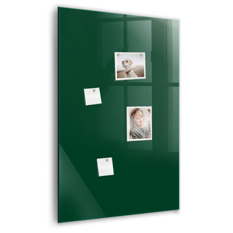 Szklana tablica magnetyczna Wallfluent 60x90 cm Kolor butelkowa zieleń Biały marker 1 szt.