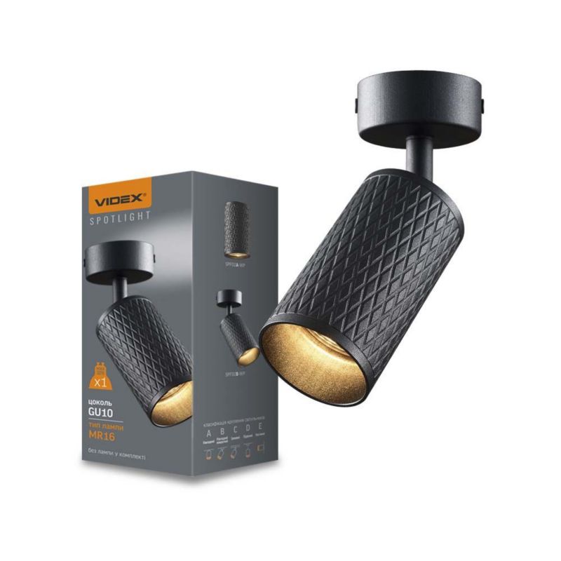 Reflektor sufitowy Videx Grant czarny 1 x GU10 x IP20 wym: 16 x 5,5 x 5,5 cm - 1 szt.