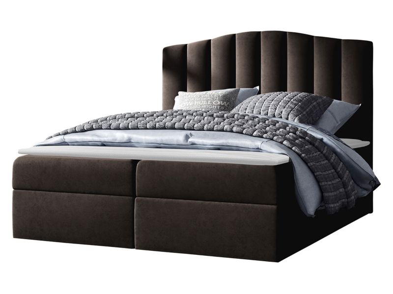 Łóżko kontynentalne MIRJAN 24 Lindos 160x200 gorzka czekolada 1 szt.