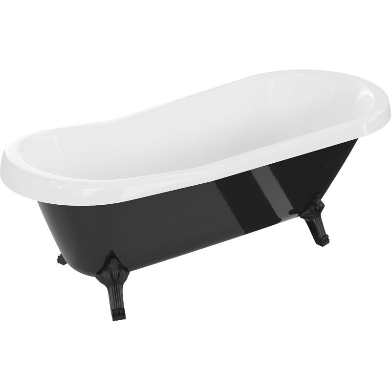 Wanna wolnostojąca Mexen Retro biały czarny 170x75 cm 53251707575-70 1 szt.