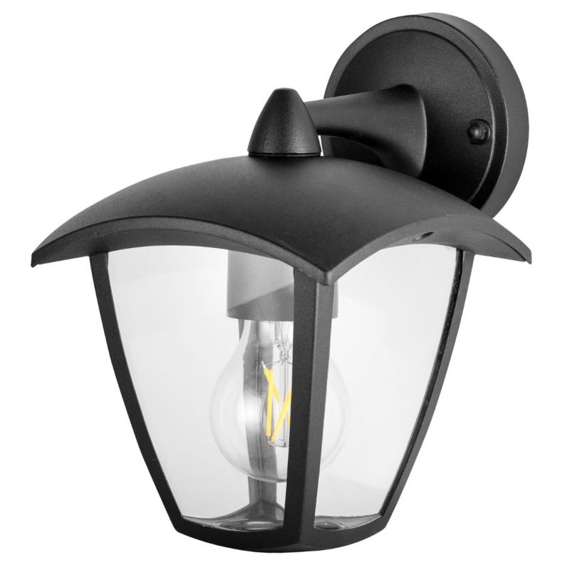 Kinkiet ścienny zewnętrzny Polux Igma czarny mat 1 x E27 x 12W IP44 wym: 23,5 x 15,5 x 19,5 cm - 1 szt.