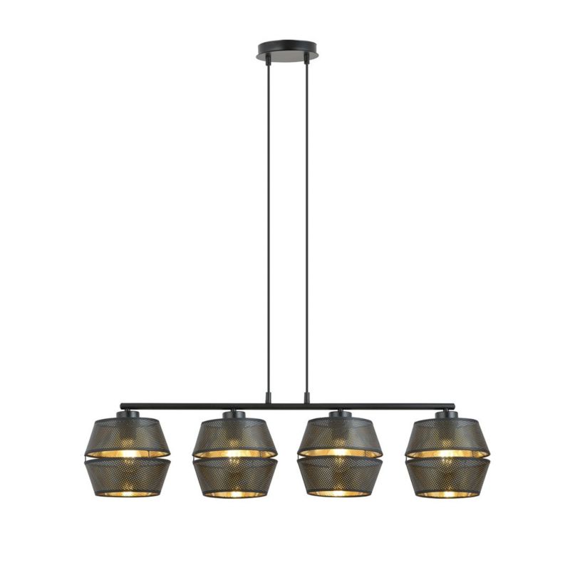 Lampa sufitowa Emibig Malia czarno-złota wym: 85 x 100 x 15 cm 4xE27 x 15W 1 szt.