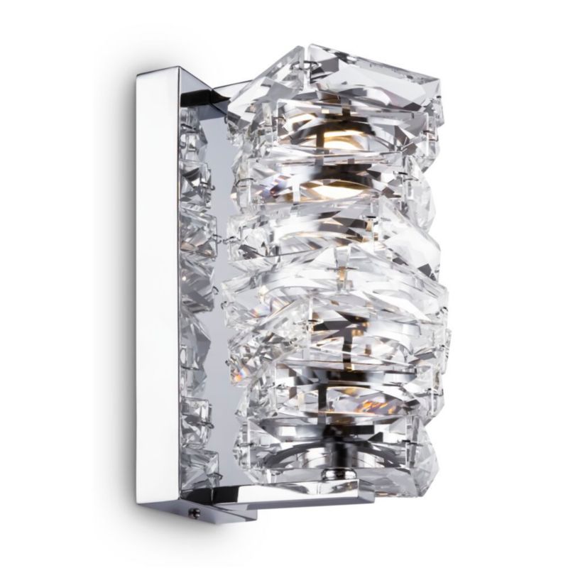 Kinkiet ścienny Maytoni Coil chromowany transparentny szkło kryształowe LED 6W 3000K 300lm IP20 wym: 23,5 x 12 x 15 cm - 1 szt.