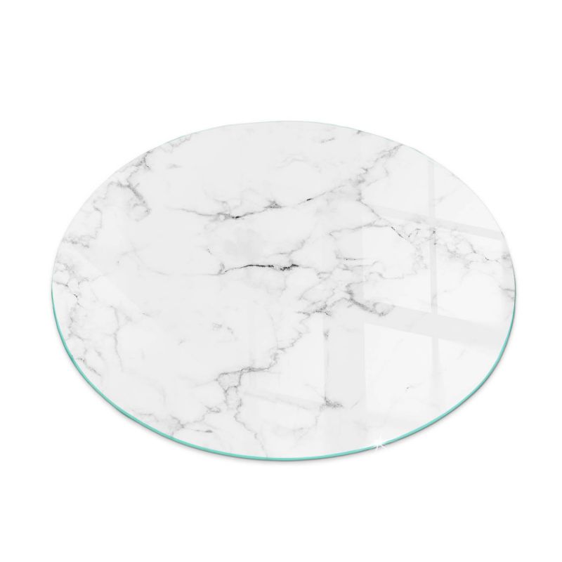 Szklana Podkładka Pod Kominek Okrąg Wallfluent Fi60 cm Marmur z żyłami 1 szt.
