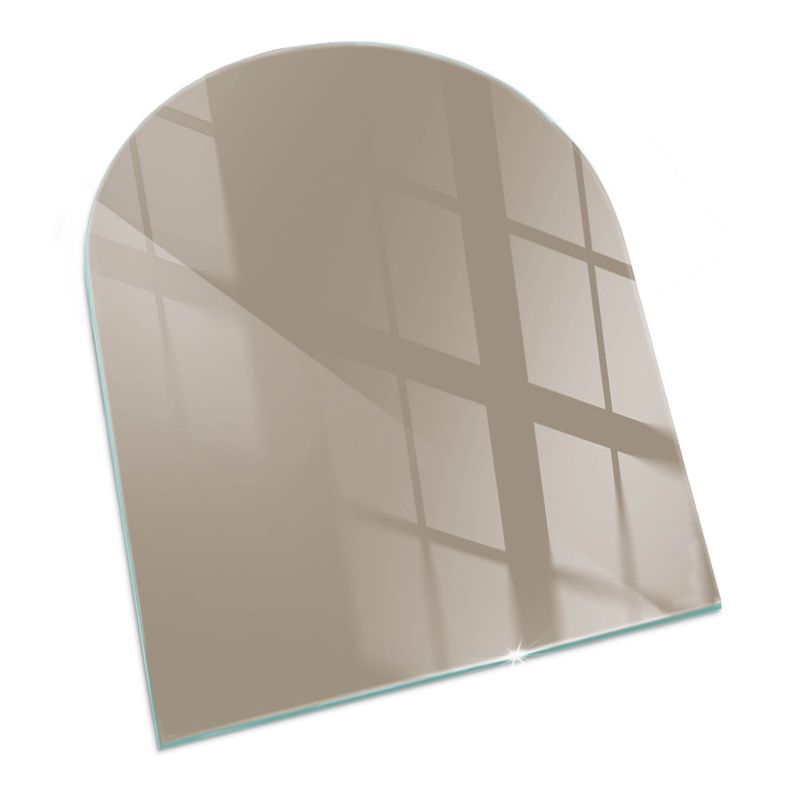 Szklana Podkładka Pod Kominek Półowalny Wallfluent 80x70 cm Naturalny brąz 1 szt.