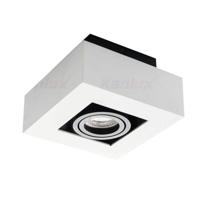 Spot oprawa sufitowa Kanlux Stobi biało-czarny 1 x GU10 x 25W IP20 wym: 14 x 14 cm - 1 szt.