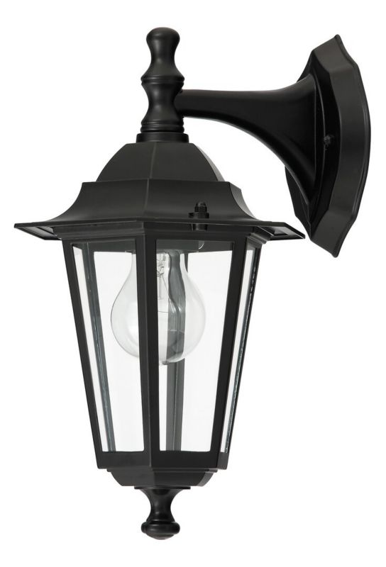 Kinkiet ścienny zewnętrzny Rabalux Velence czarno-przezroczysty retro 1 x E27 x IP43 wym: 35 x 21 x 23 cm - 1 szt.