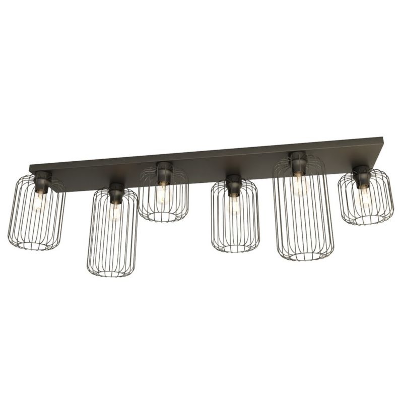 Lampa sufitowa Emibig Barn czarna wym: 35 x 115 x 16 cm 6xE27 x 15W 1 szt.