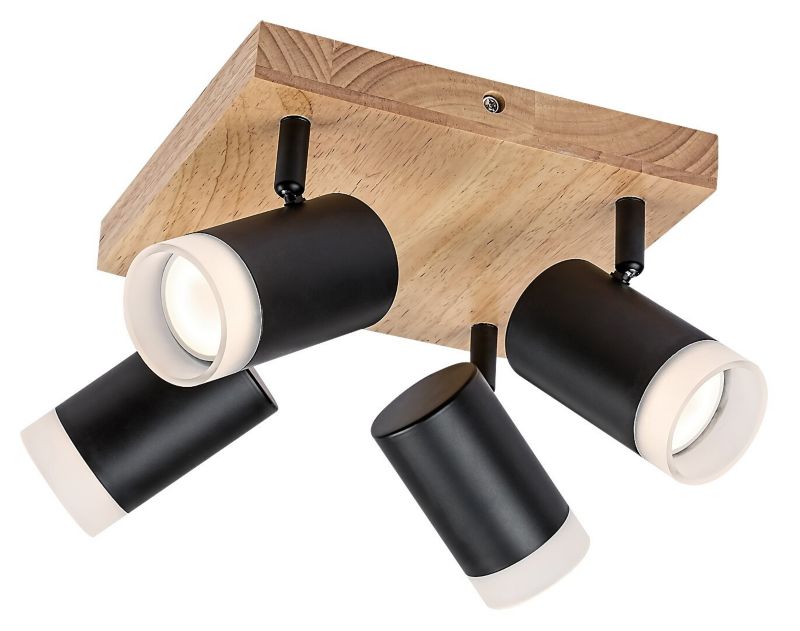 Oprawa sufitowa Rabalux Toras dąb-czarny 4 x GU10 x 5W IP20 wym: 16 x 6 x 6 cm - 1 szt.