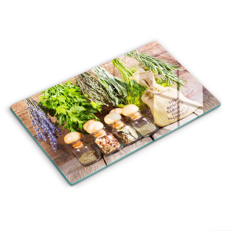Szklana deska do krojenia Wallfluent 52x30 cm Zioła przyprawy i drewno 1 szt.