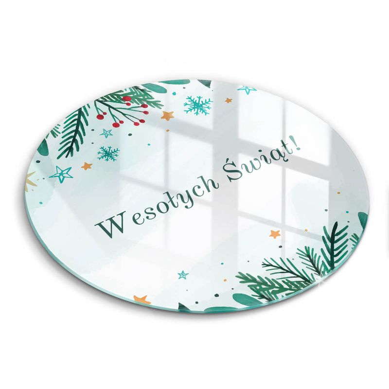 Szklana deska do krojenia Wallfluent fi30 cm Boże Narodzenie: Wesołych Świąt 1 szt.