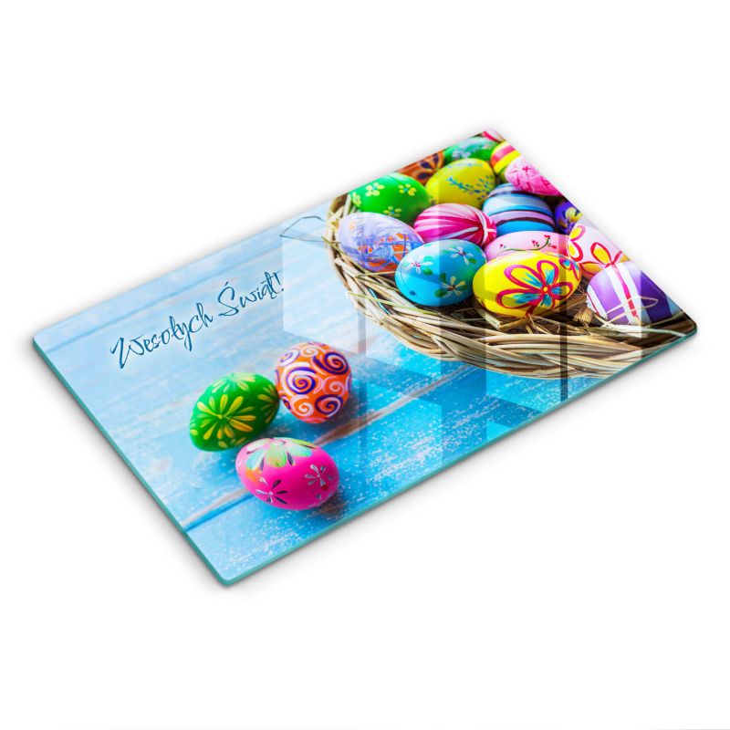 Szklana deska do krojenia Wallfluent 30x52 cm Wielkanoc Wesołych Świąt 1 szt.