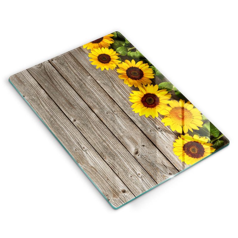 Szklana deska do krojenia Wallfluent 40x52 cm Słoneczniki na deskach 1 szt.