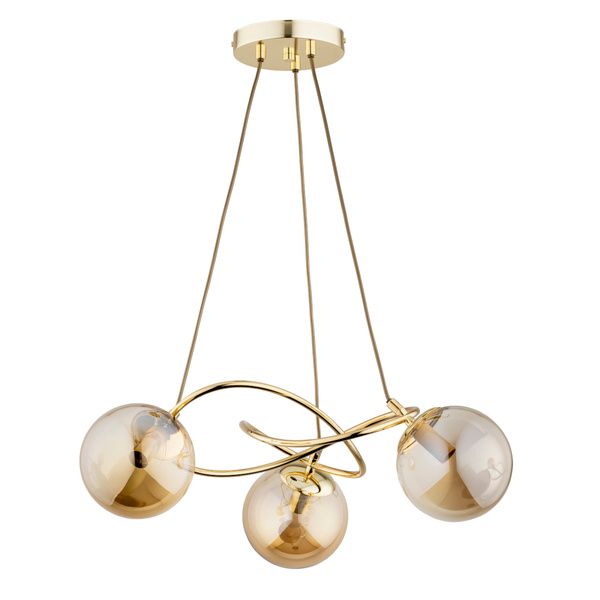 Lampa wisząca Alfa Velta złoto-bursztynowy nowoczesna 3xE14 x 10W 1 szt.
