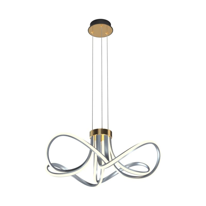 Lampa wisząca Zuma Line Abro 0048 czarna-francuskie złoto-szara nowoczesna wbudowany LED 45W 1 szt.