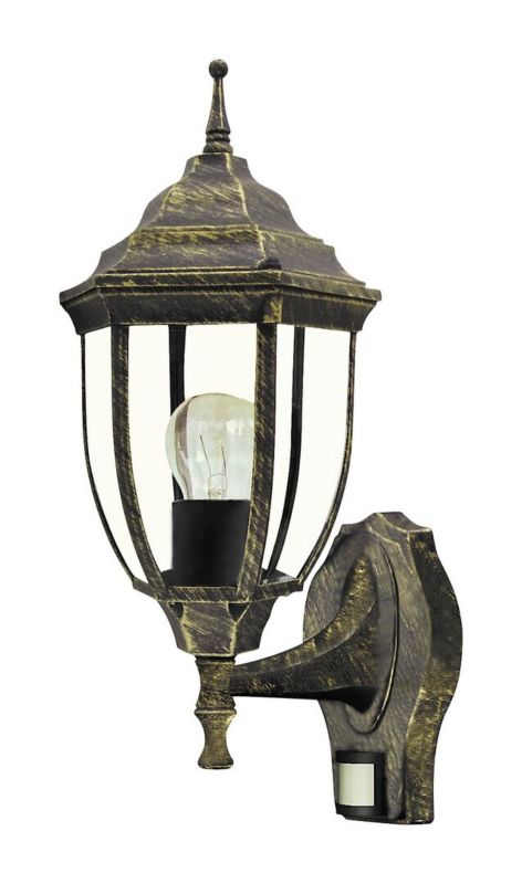 Kinkiet zewnętrzny z czujnikiem Rabalux Nizza antyczne złoto 1 x E27 x IP43 wym: 38,5 x 16,5 x 20 cm - 1 szt.