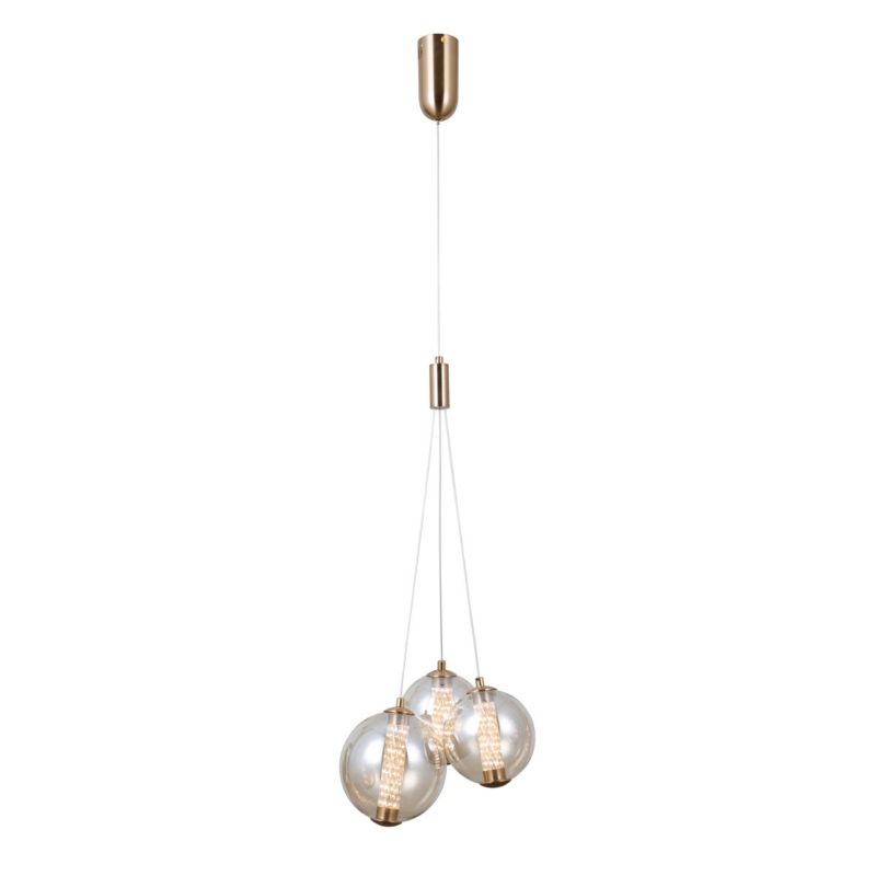 Lampa wisząca Italux Butero 6333 złoto-bursztynowy dekoracyjna wbudowany LED 12W 1 szt.