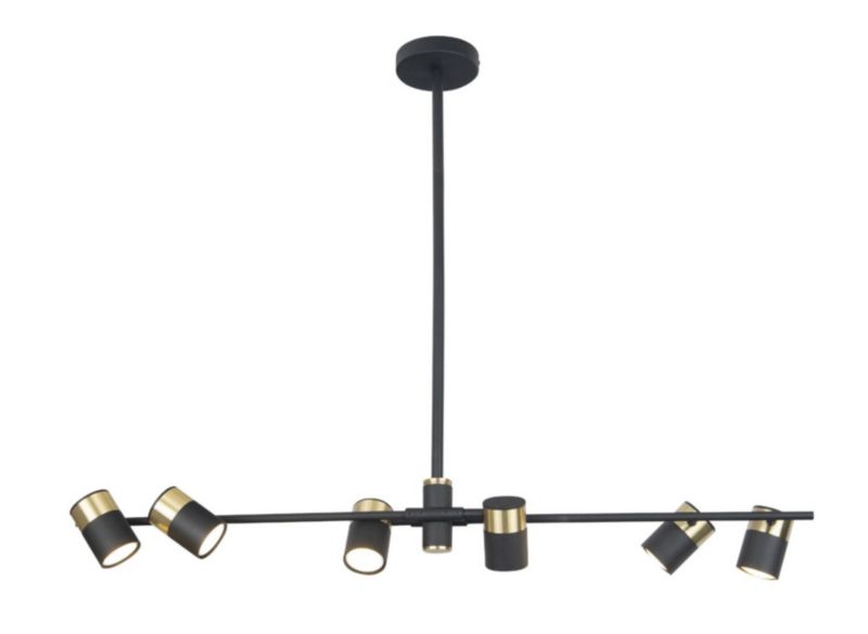 Lampa wisząca Maxlight Puma złoto-czarna wym: 72,5 x 95 x 12 cm 6xGU10 x 1 szt.