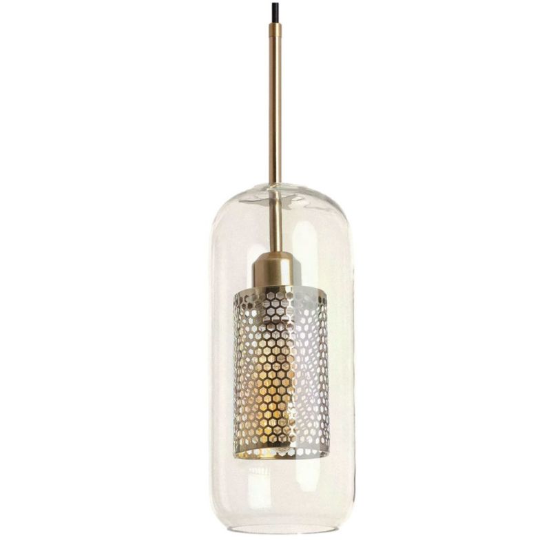 Lampa sufitowa Abruzzo Nobile złoto-przezroczysty wym: 200 x 13 x 13 cm 1xE27 x 40W 1 szt.