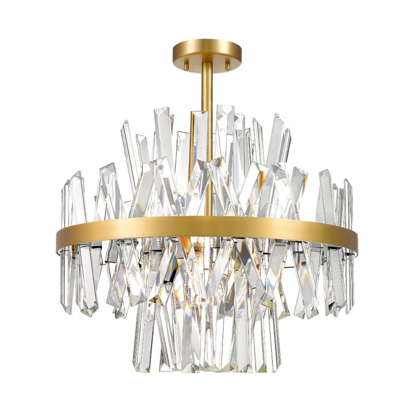 Lampa sufitowa wisząca Zuma Line Constantinople 9713 antyczne złoto kryształowa 8xG9 x 28W 1 szt.