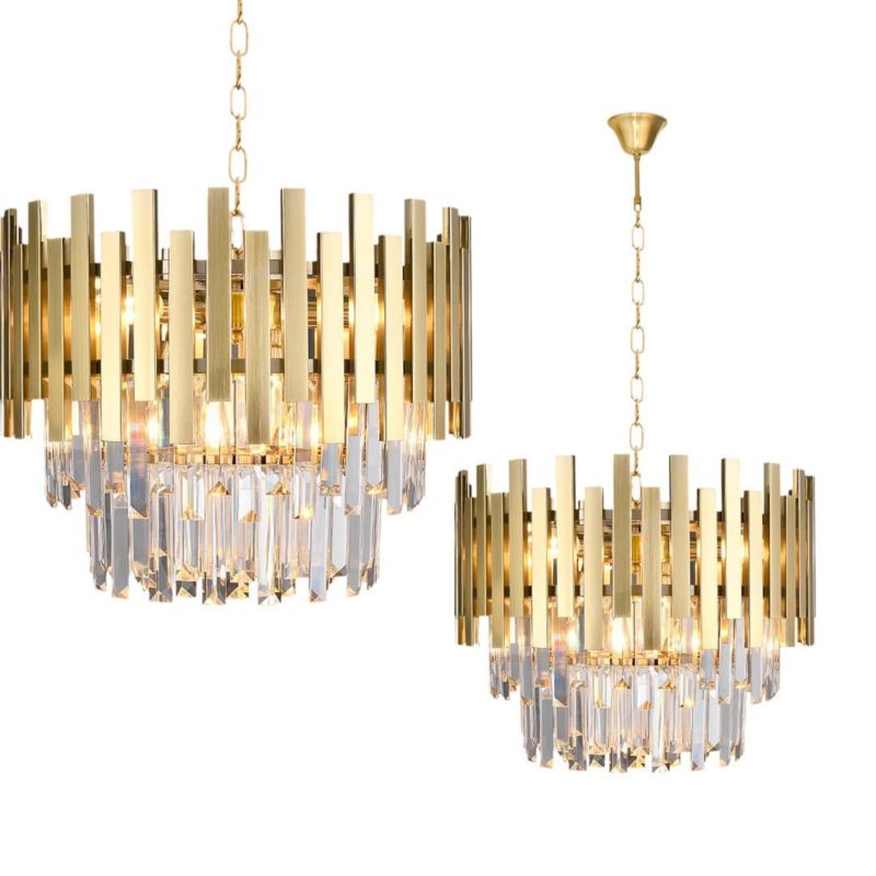 Lampa sufitowa wisząca Milagro Aspen 9997 złoto-przezroczysty kryształowa 6xE14 x 40W 1 szt.