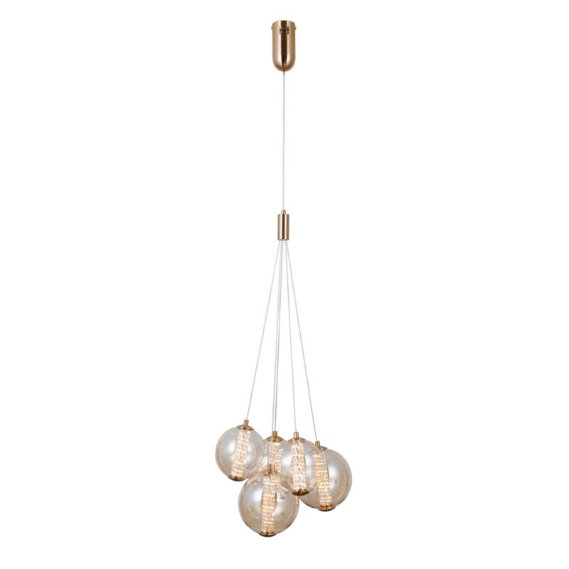 Lampa wisząca Italux Butero 7866 złoto-bursztynowy dekoracyjna wbudowany LED 20W 1 szt.