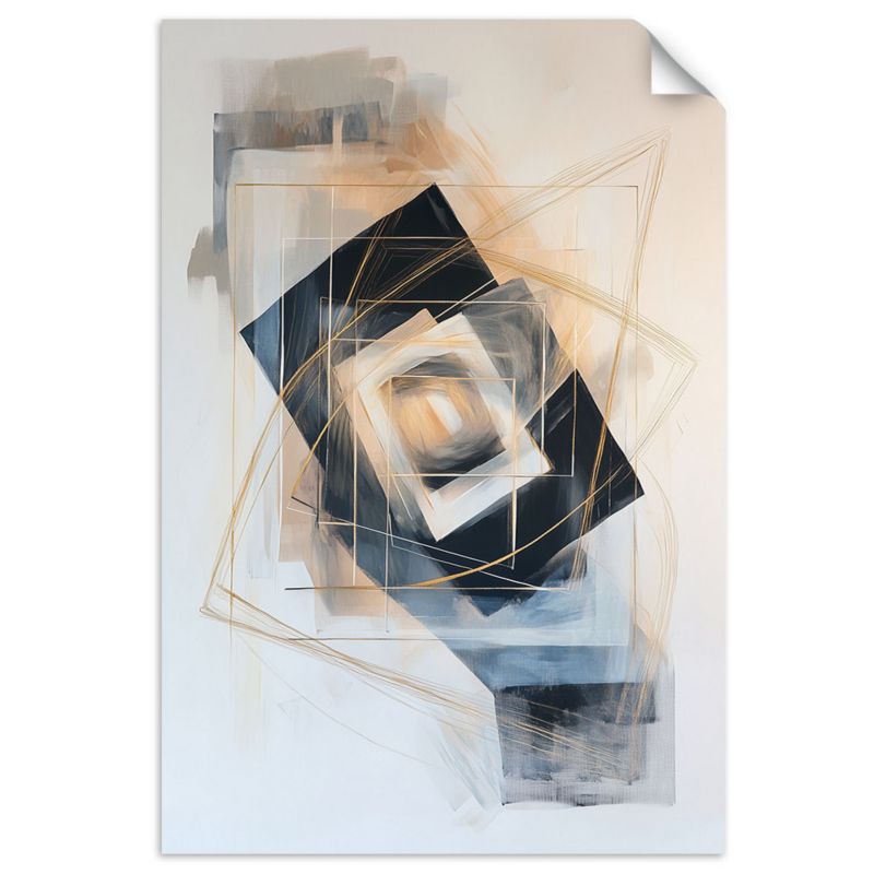 Naklejka na ścianę do salonu sypialni Feeby Abstrakcja Kształty Geometria Beżowy 60x90cm 1szt