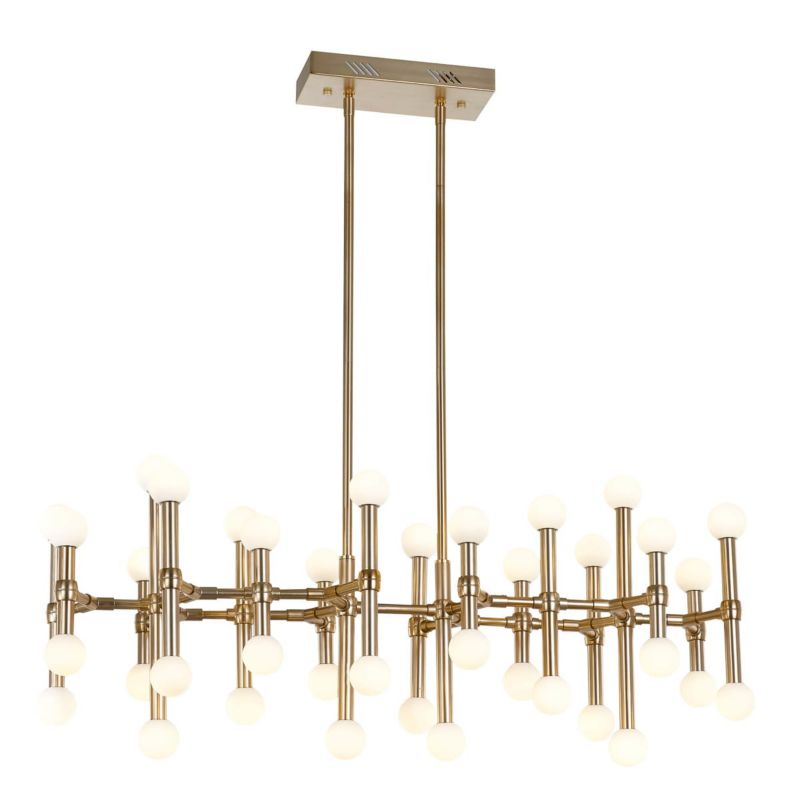 Lampa sufitowa wisząca Italux Giovanna 1295 złoto-biała nowoczesna wbudowany LED 96W 1 szt.