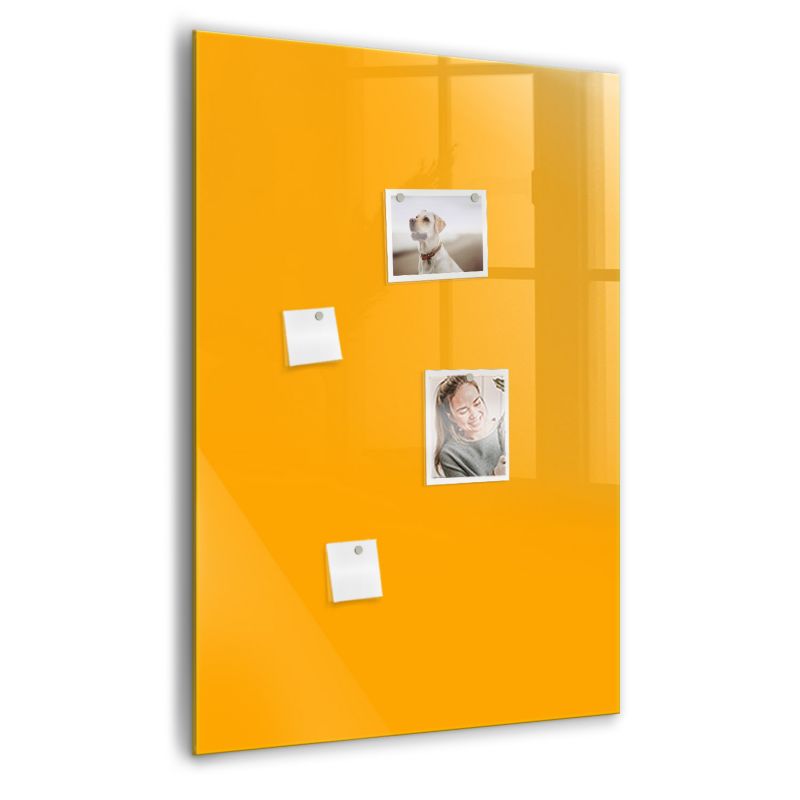 Szklana tablica magnetyczna Wallfluent 70x100 cm Kolor złoto-żółty Czarny marker 1 szt.