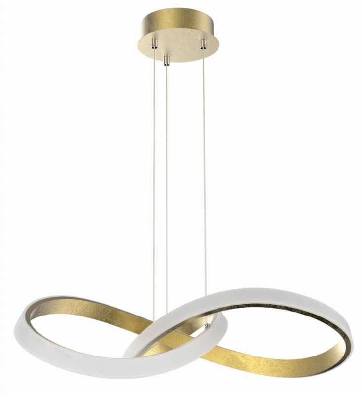 Żyrandol Apeti Paros złoto-biały wym: 120 x 61 x 52 cm wbudowany LED 35W 1 szt.
