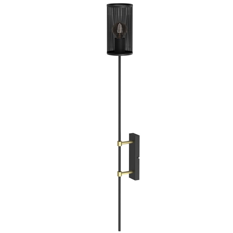 Kinkiet ścienny Luminex Wall czarny mat-mosiądz szczotkowany 1 x E27 x 15W IP20 wym: 102 x 11 x 15 cm - 1 szt.