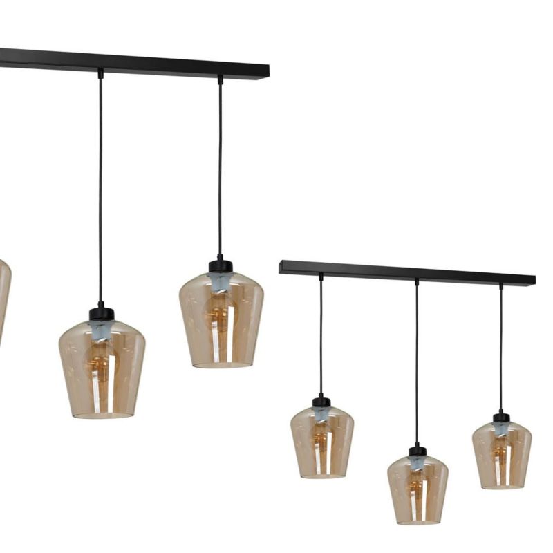 Lampa sufitowa wisząca Milagro Santiago 6100 czarno-brązowa szerokość 60 cm 3xE27 x 60W 1 szt.