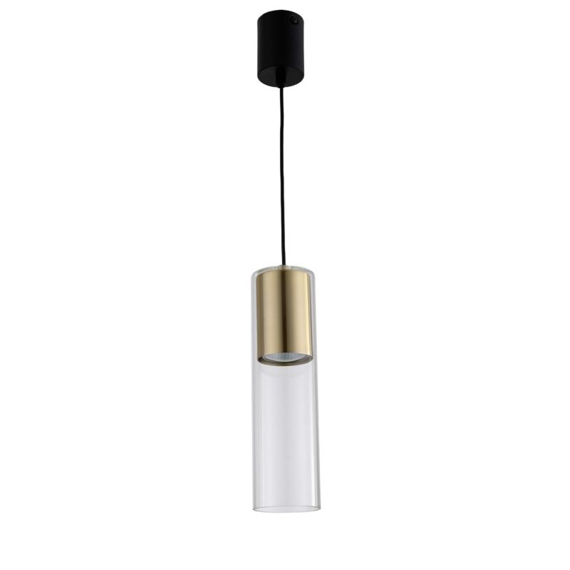 Lampa wisząca Light Prestige Manacor 5633 złoto-transparentna-czarna szerokość 7 cm 1xGU10 x 50W 1 szt.
