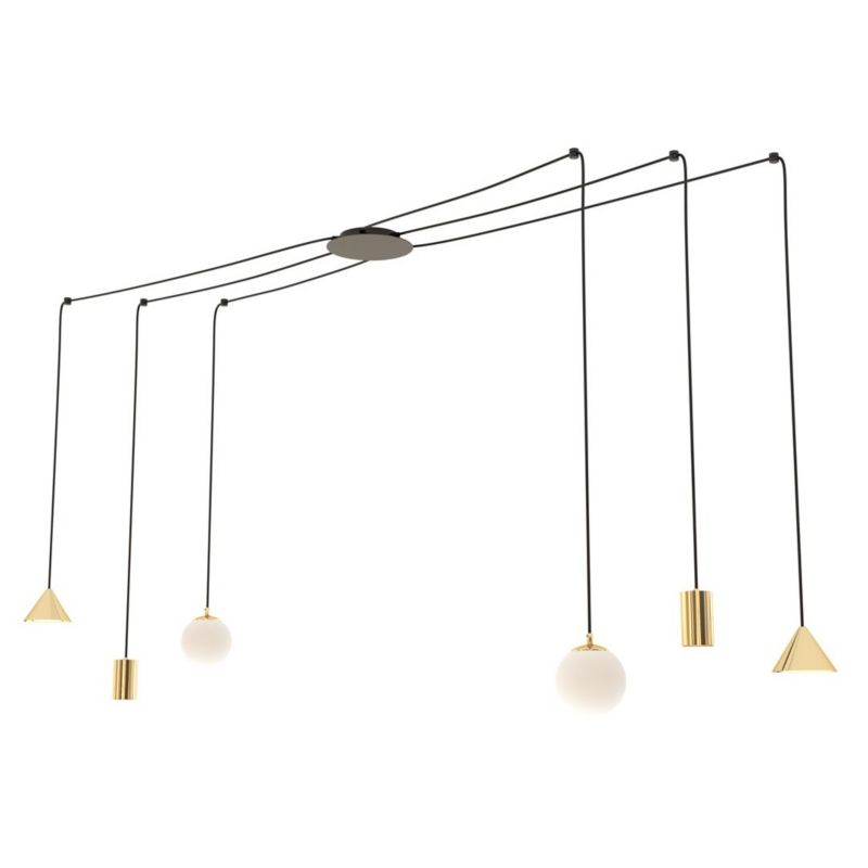 Lampa wisząca Emibig Fuji 0573 złoto-czarna designerska 6xE14 / GU10 / GX53 x 10W 1 szt.