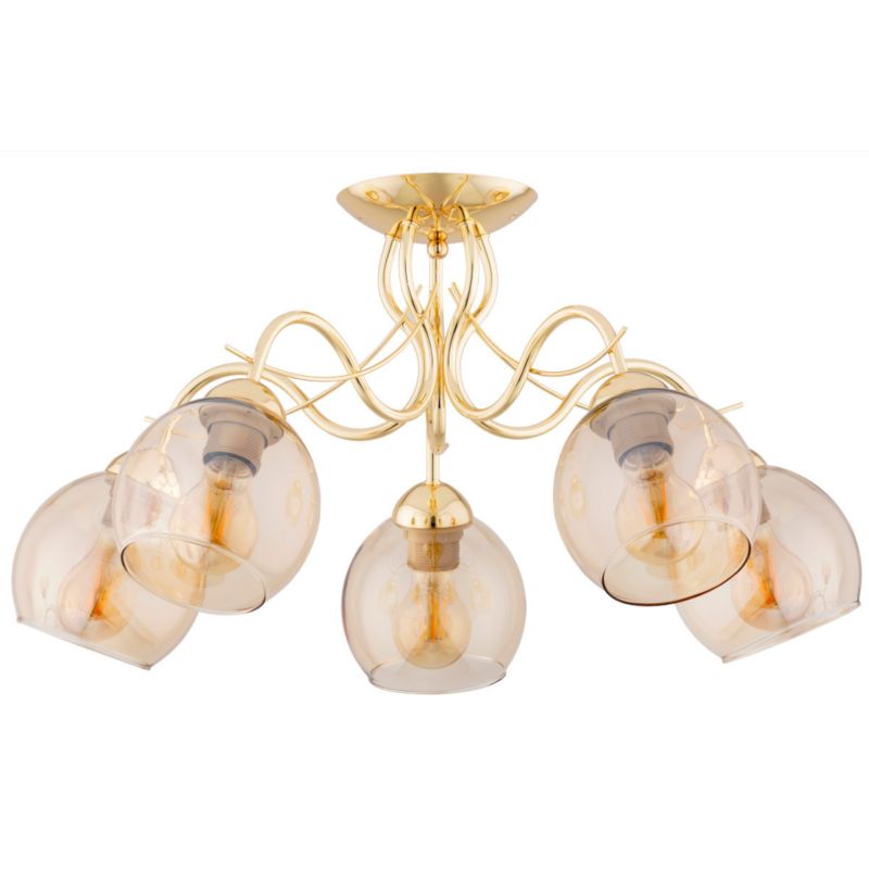 Lampa sufitowa wisząca Alfa Naria 2073 złoto-bursztynowy dekoracyjna 5xE27 x 15W 1 szt.