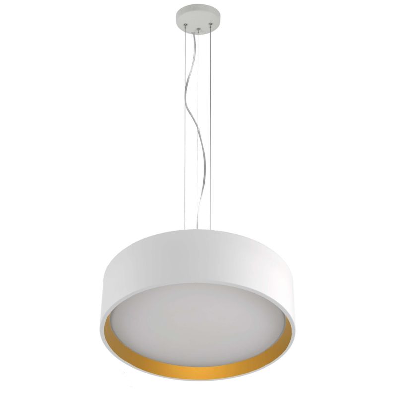 Lampa sufitowa wisząca Light Prestige Hudson 0966 złoto-biała szerokość 40 cm wbudowany LED 36W 1 szt.