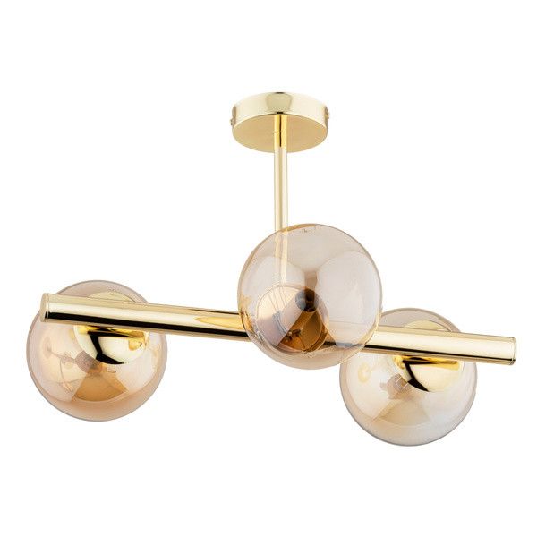Lampa sufitowa Alfa Eral złoto-bursztynowa szklane klosze 3xE14 x 40W 1 szt.