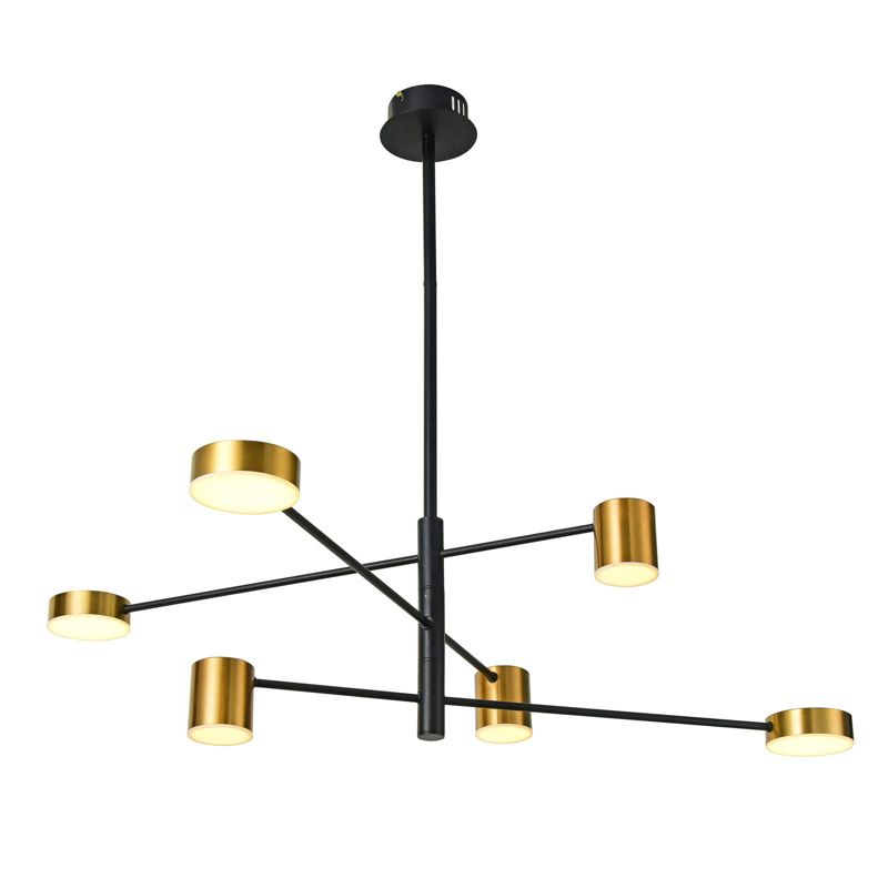 Żyrandol Italux Remdal 9184 czarny-złoto nowoczesny wbudowany LED 36W 1 szt.
