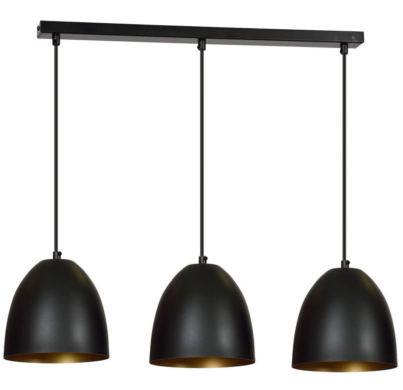 Lampa sufitowa Emibig Lenox czarno-złota wym: 80 x 70 x 20 cm 3xE27 x 15W 1 szt.